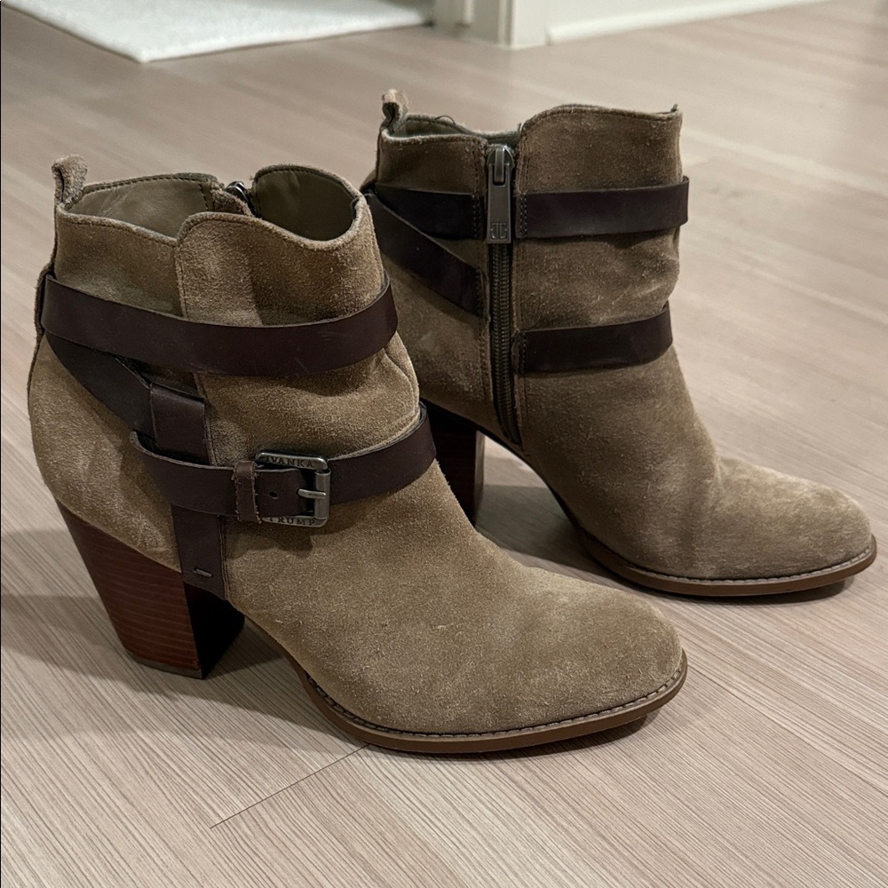 Ivanka Trump Brown Suede Ankle Boots - Size 9